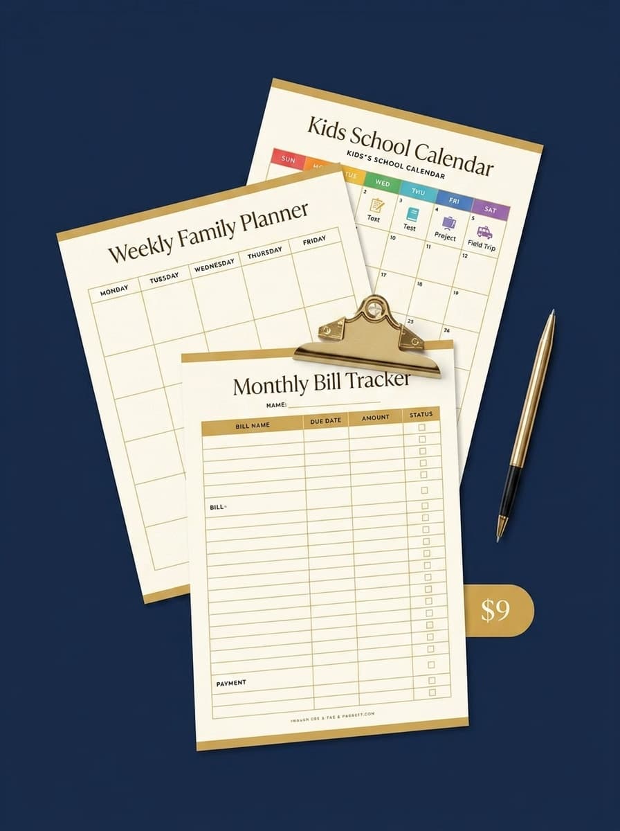 Home Command Center — Starter Pack printables preview